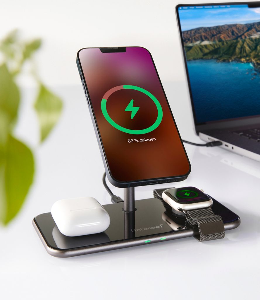 Intenso 3in1 Magnetic Wireless Charger MB13 schwarz Produktbild 4