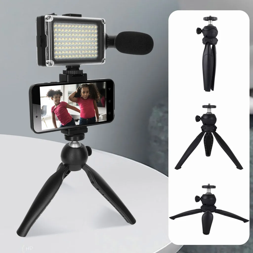 Kit vlogging Puluz : trépied stable, micro cardioïde et lampe réglable