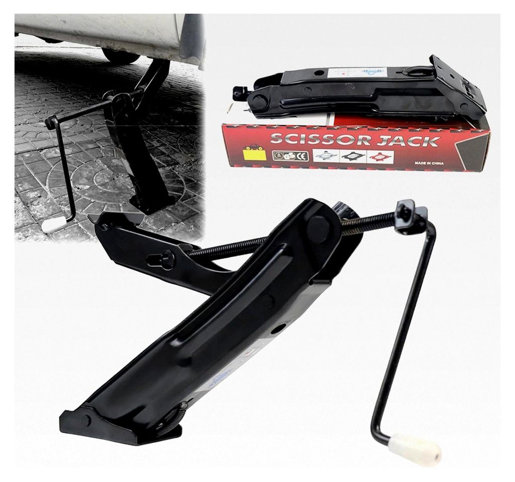 Mechanischer Rangierwagenheber 1,7T, Unterfahrhöhe 65-390mm, Handkurbel, zusammenklappbar, stabiler Heber für Autos, SUVs, MPVs und mittelgroße ...