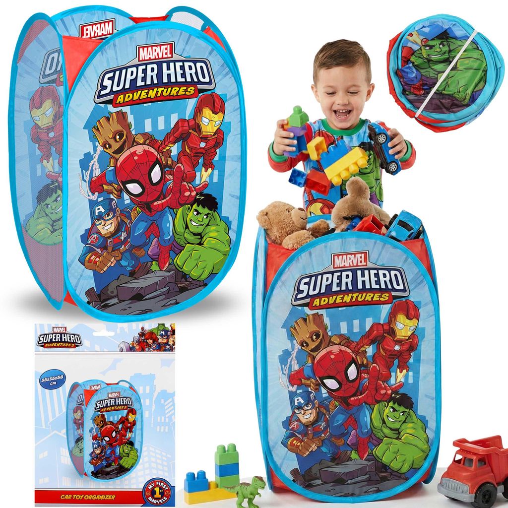 MARVEL Avengers Faltbarer Spielzeugkorb, Organizer für Kinderzimmer zur Aufbewahrung, geräumig 70L