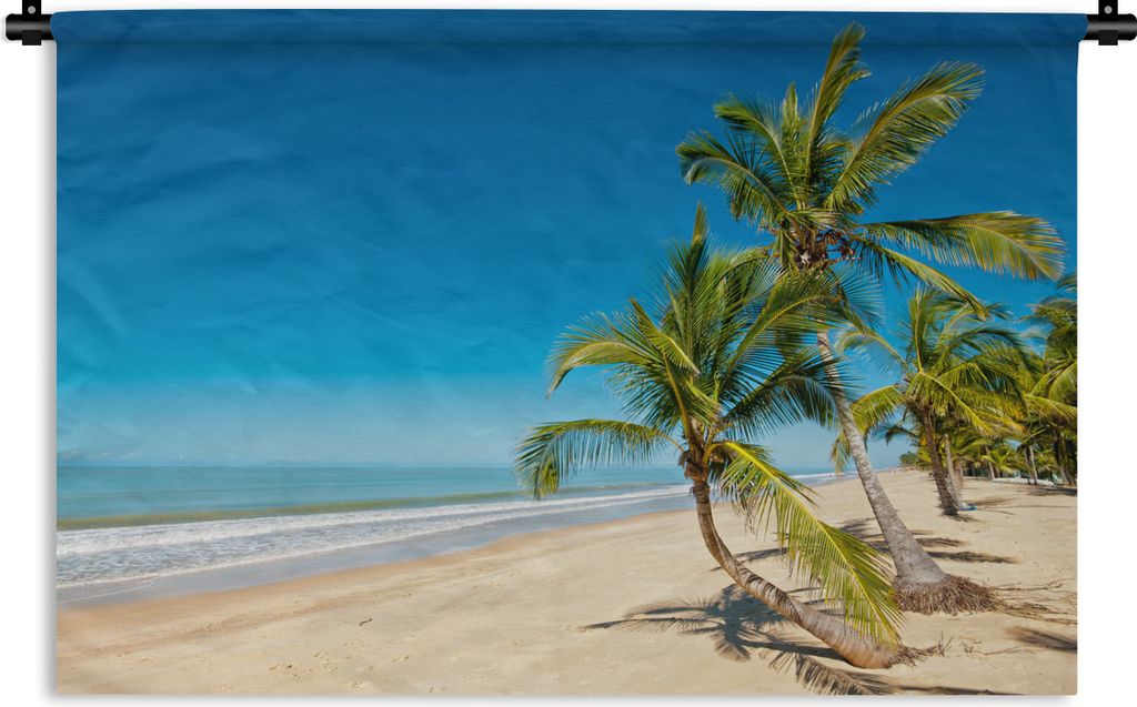 MuchoWow Wandteppich Wandbehang Strand - Meer - Palme 60x40 cm Tapisserie Dekoration Wandtuch - Wanddekorationen