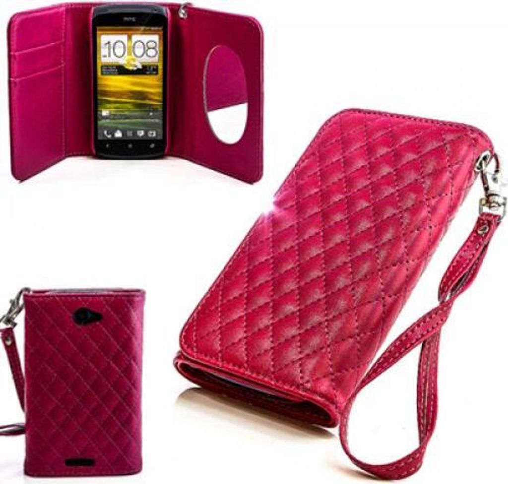 HTC One S (Z520e) Booksytle Handtasche Mirror Pink