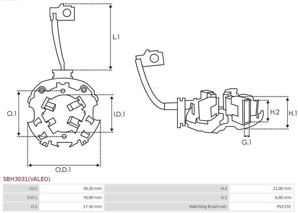 Charbon pour Démarreur de Moteur Électrique - Brosse à Repasser Robuste 25mm - 3