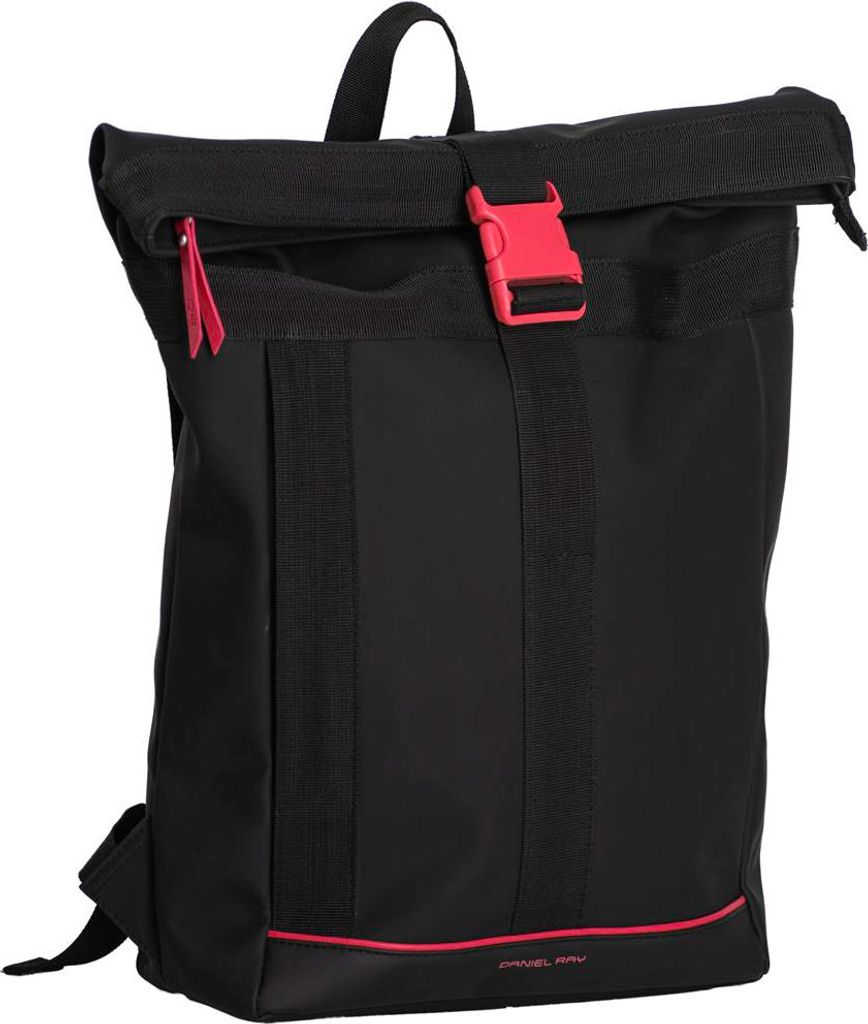 DANIEL RAY DRS25.1491 Newcastle Rolltop Backpack L 04 black/red Schnall