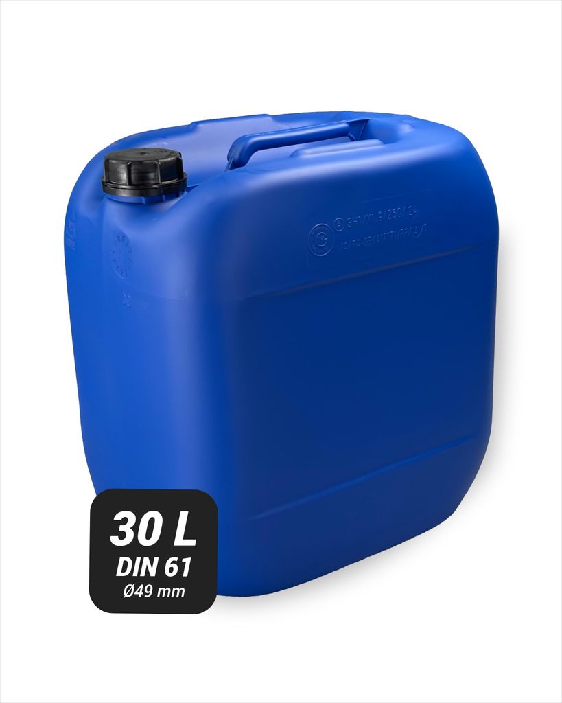 Leerkanister aus HD-PE, DIN 61, blau, 30 Liter Produktbild 