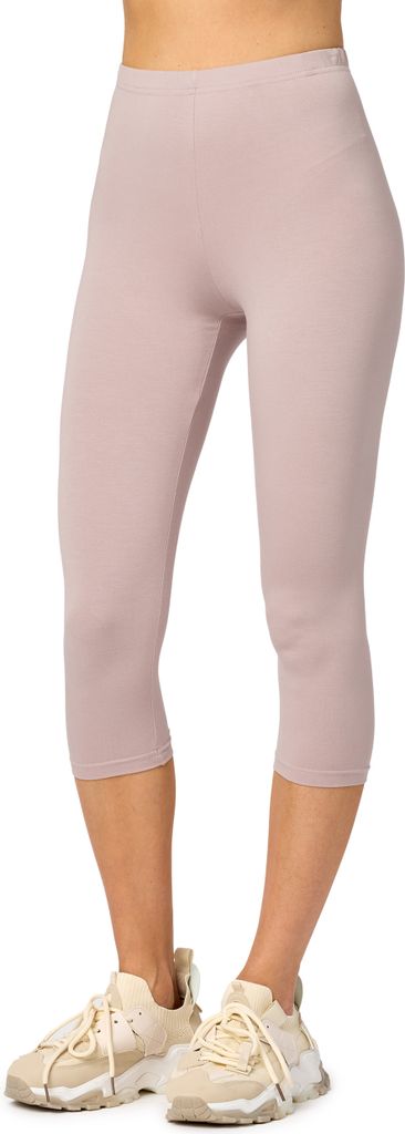 Merry Style Damen Leggings 3/4 aus Viskose MS10-144 (Caffelatte, L)