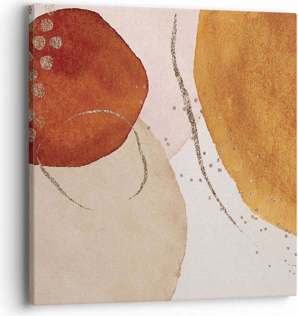 Bild auf Leinwand - Leinwandbild - Einteilig - Orange Abstraktion Flecken - 40x40cm - Wand Bild - Wanddeko - Wandbilder - Leinwanddruck - Bilder - ...