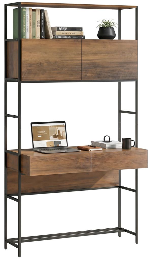 Scrivania HOMCOM con 2 cassetti, scrivania per computer con Immagine del prodotto 