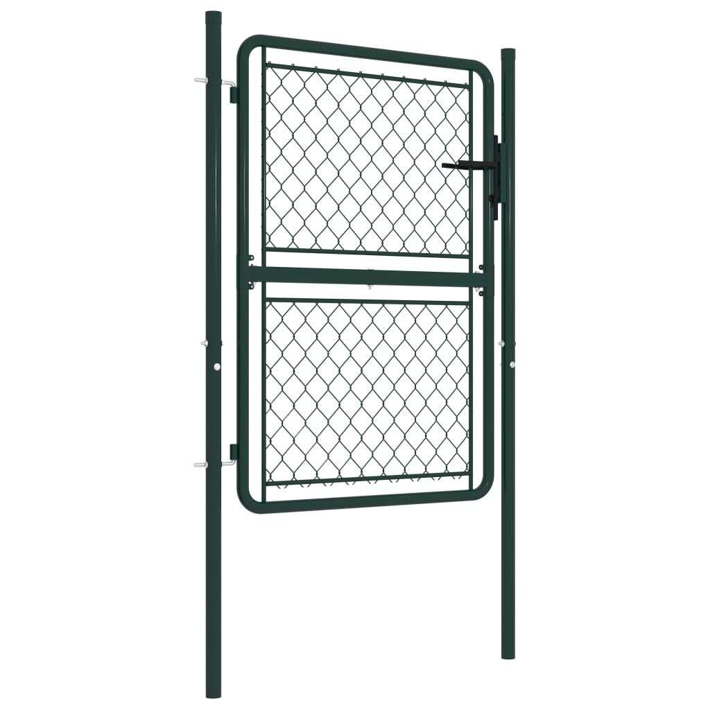 vidaXL Cancello da giardino in acciaio 100×150 cm verde Immagine del prodotto 