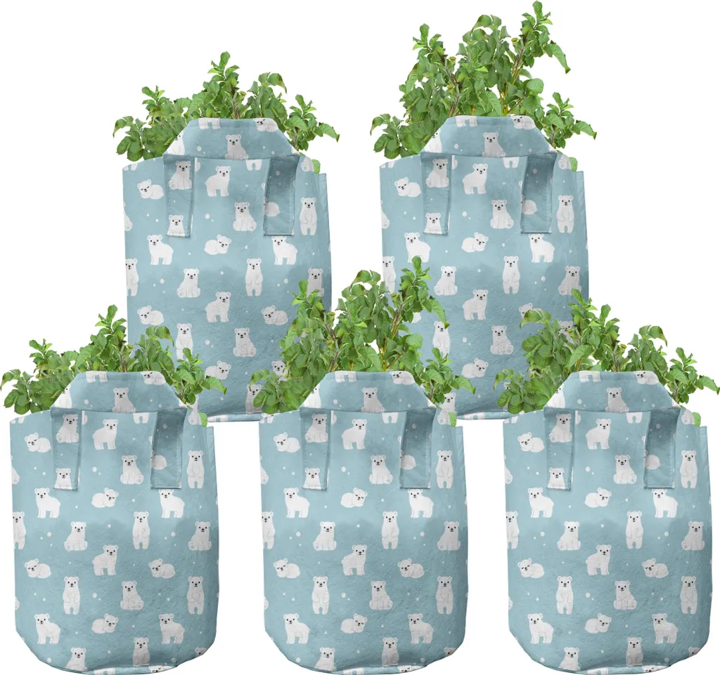 Pots de Culture pour Potager de Balcon Ours Polaires 5 Gallons Tissu