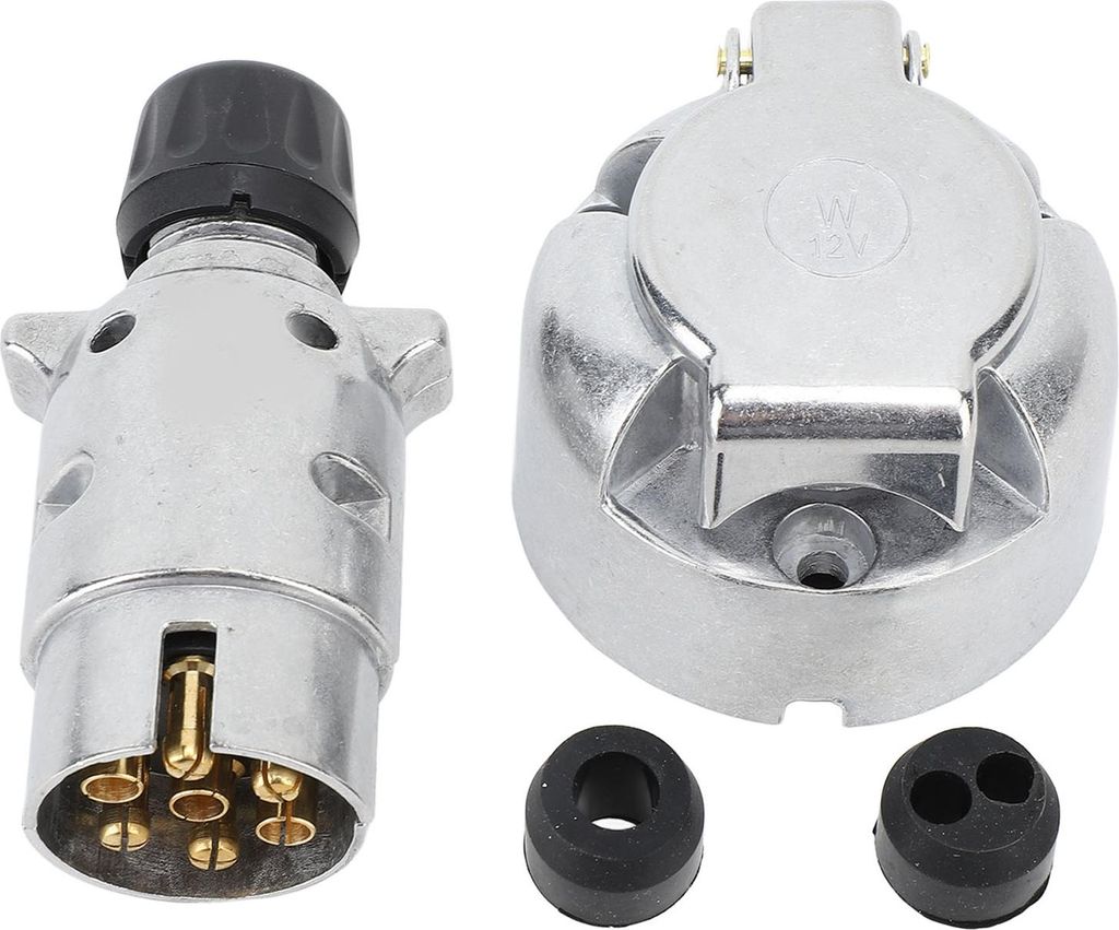 Anhänger-Steckdosen-Set, Aluminiumlegierung, DC12V, 7-poliger Kabelstecker-Adapter für Wohnmobile, Schiffe