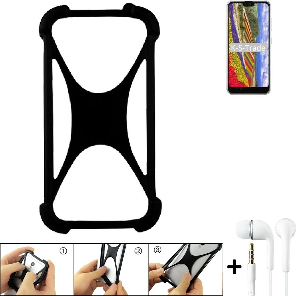 K-S-Trade Handy-Hülle + headphones kompatibel mit Kyocera GRATINA KYV48 Schutz-Hülle Bumper Silikon Cover Case Silikoncase Silikonbumper TPU