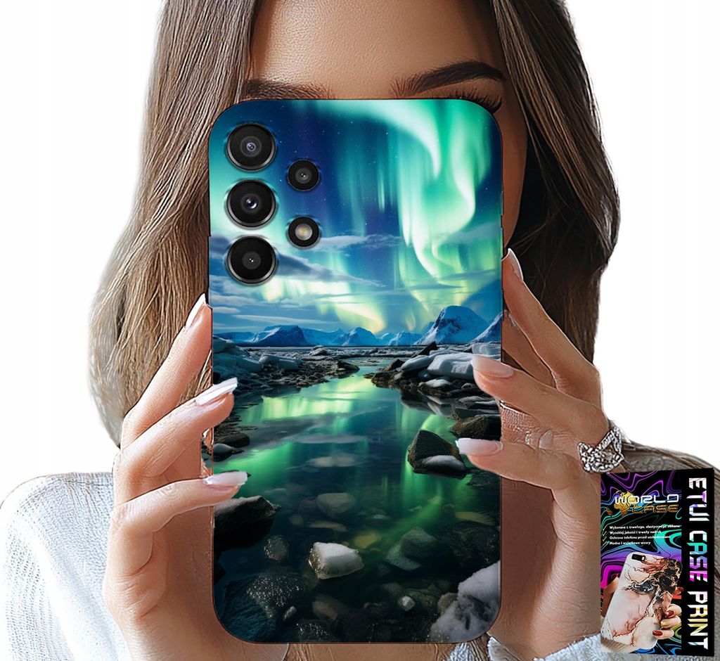 Etui Für Samsung Galaxy A32 5G - Alaska Aurora Borealis Etui + Glas