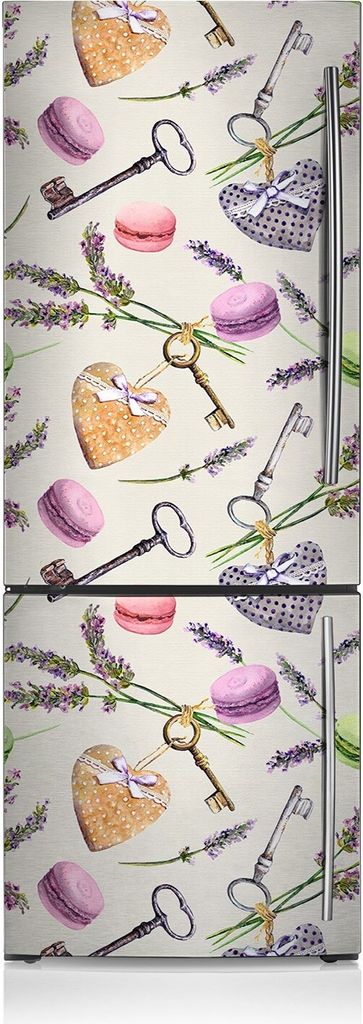 Kühlschrank Aufkleber Kühlschrankmagnete Dekoration Kühlschrankfolie 60x190 cm - Herzen und Lebkuchen