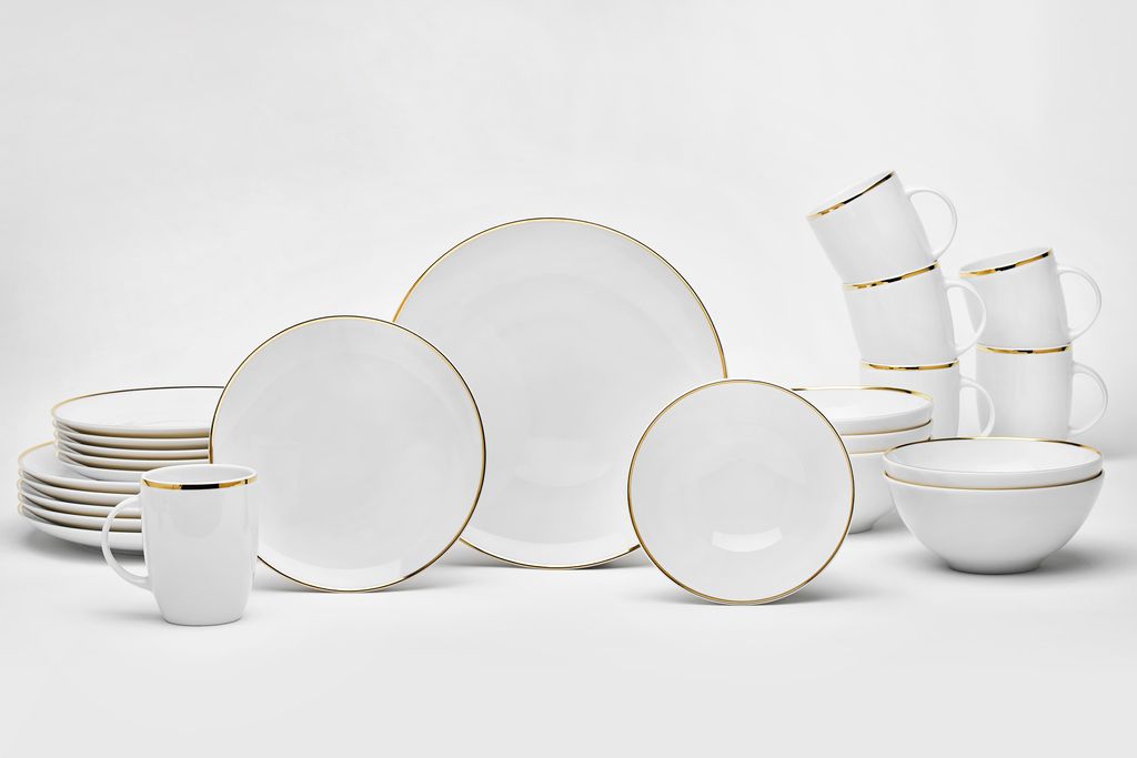 GLAMOUR Kombiservice 24tlg. weiß m.goldfrb.Rand