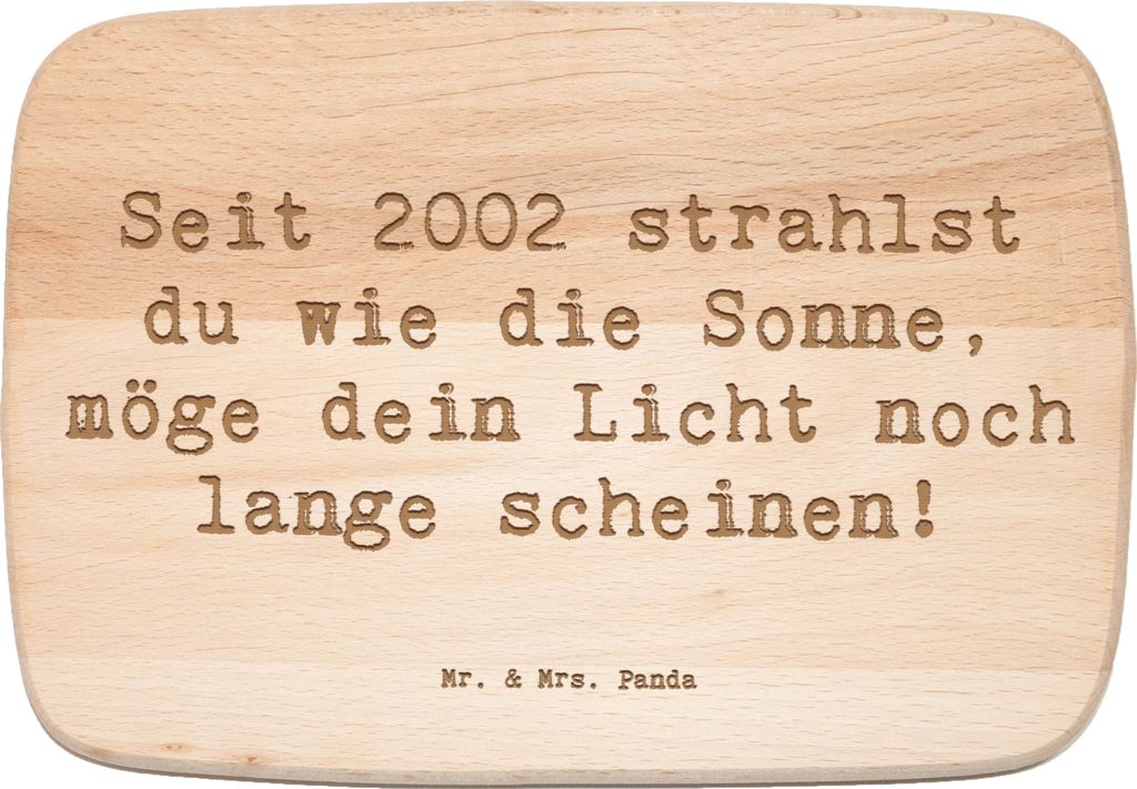 Mr. & Mrs. Panda Frühstücksbrettchen Spruch 2002 Geburtstag - Transparent - Geschenk, Holzbrett, Jubilar, Licht, Geburtstagsgeschenk, Schneidebre...