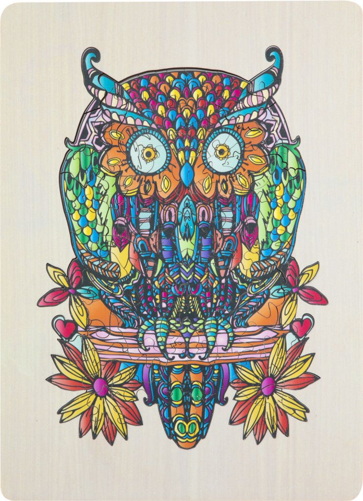 Puzzle en bois Hibou 133 pièces  Holzpuzzle Eule Mandala Produktbild 