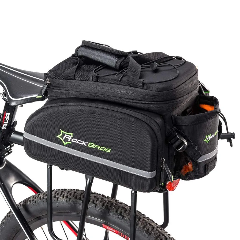Sacoche Vélo 35L Imperméable avec Compartiment Photo Rembourré Noir