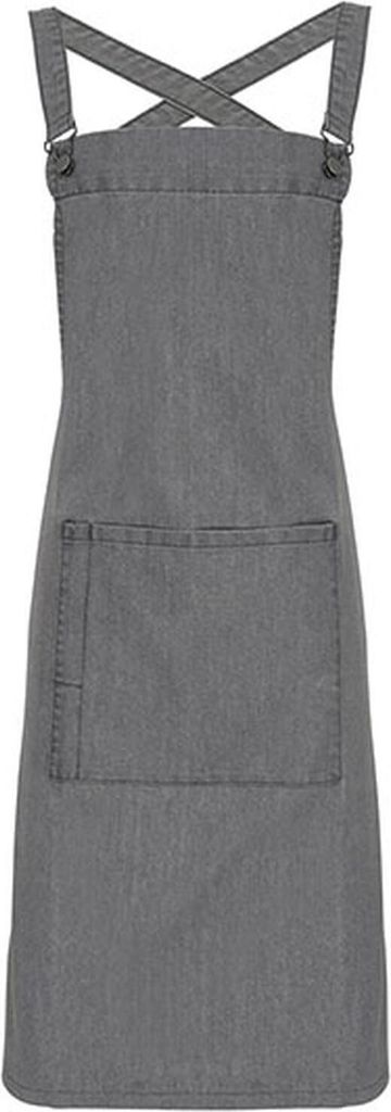 Premier Workwear PR129 | Cross Back Barista Bib Apron - 86 cm lang und 72 cm breit - Farbe: Grey Denim (ca. Pantone 425) - Größe: One Size