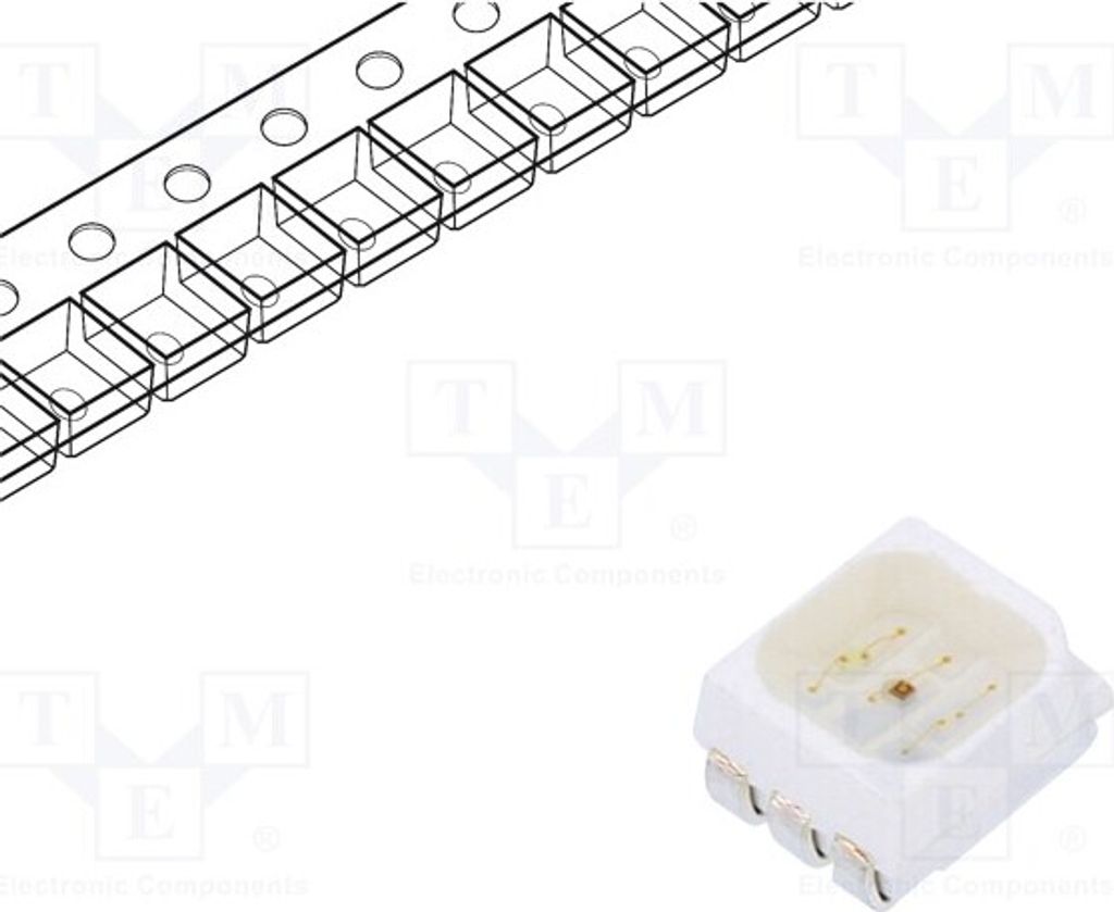 5x LED 3,5x2,8x1,8mm 20mA RF-W7SP30TS-A44 LED-Dioden SMD bunt 3528,PLCC6 SMD 120°