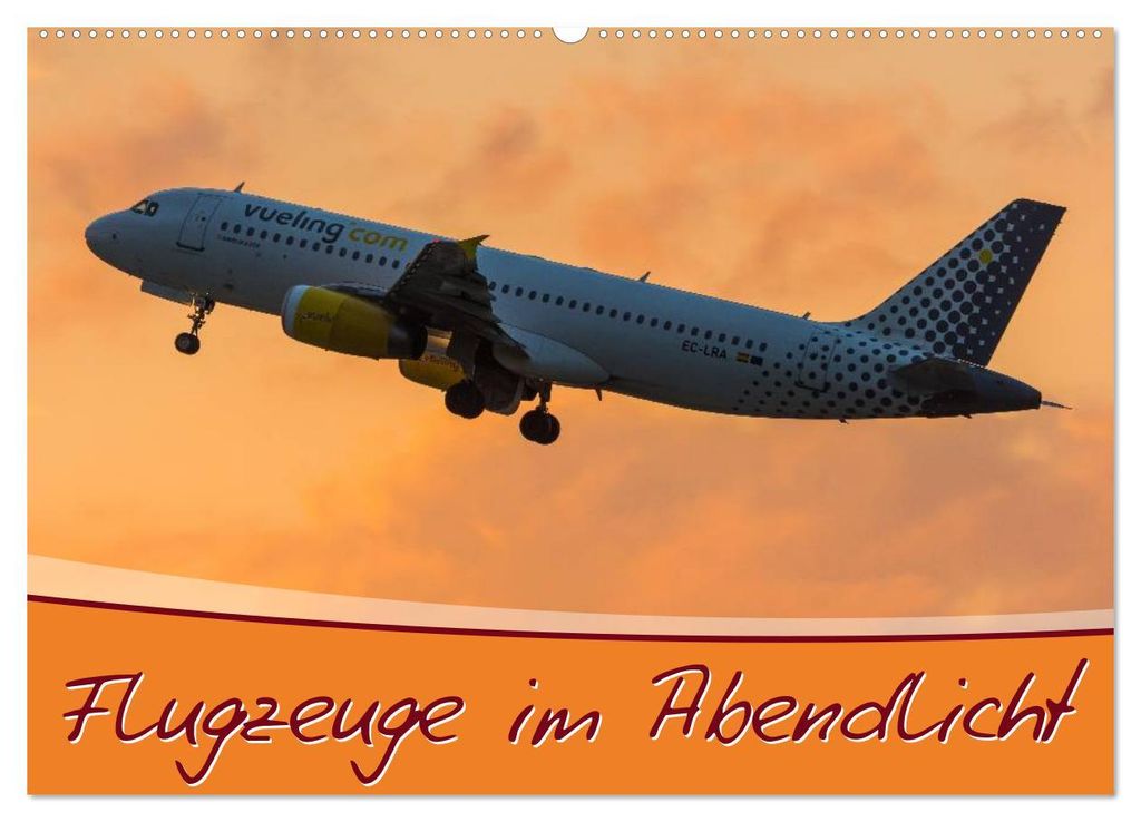 Flugzeuge im Abendlicht (Wandkalender 2027 DIN A2 quer), CALVENDO Monatskalender
