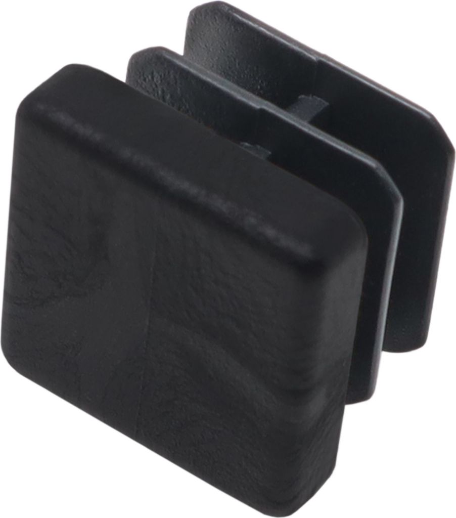 Adsamm | 16 x Lamellenstopfen / 20x20 mm / Innen 16x16 - 18x18 mm / Schwarz / quadratisch / Kunststoff-Möbelgleiter für Stahlrohrstühle