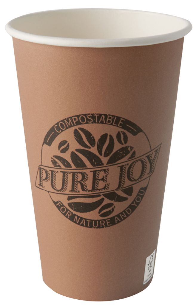 PAPSTAR Papp-Trinkbecher "pure" 0,4 l braun 50 Stück