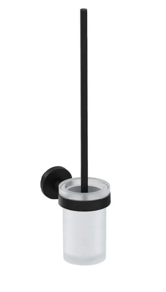 Brosse WC murale anti-basculement noir mat Jika Mio Style verre poli