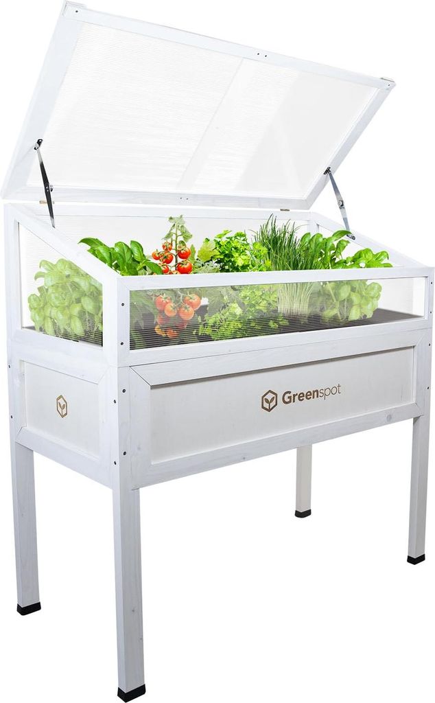 Greenspot Vintage Hochbeet mit Haube 110x55x120cm Weiß