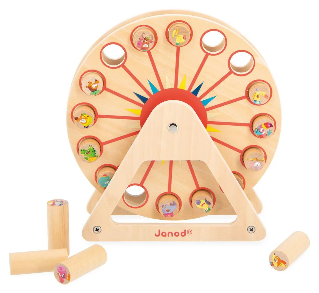 Janod Roue Géante Applepop en Bois FSC - Jeu d'Éveil Motricité Fine