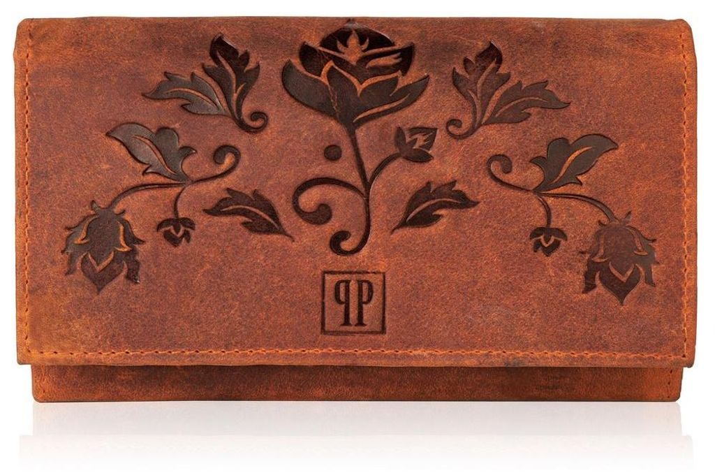 Damen Portemonnaie aus orangefarbenem Leder Paolo Peruzzi T-44-OR
