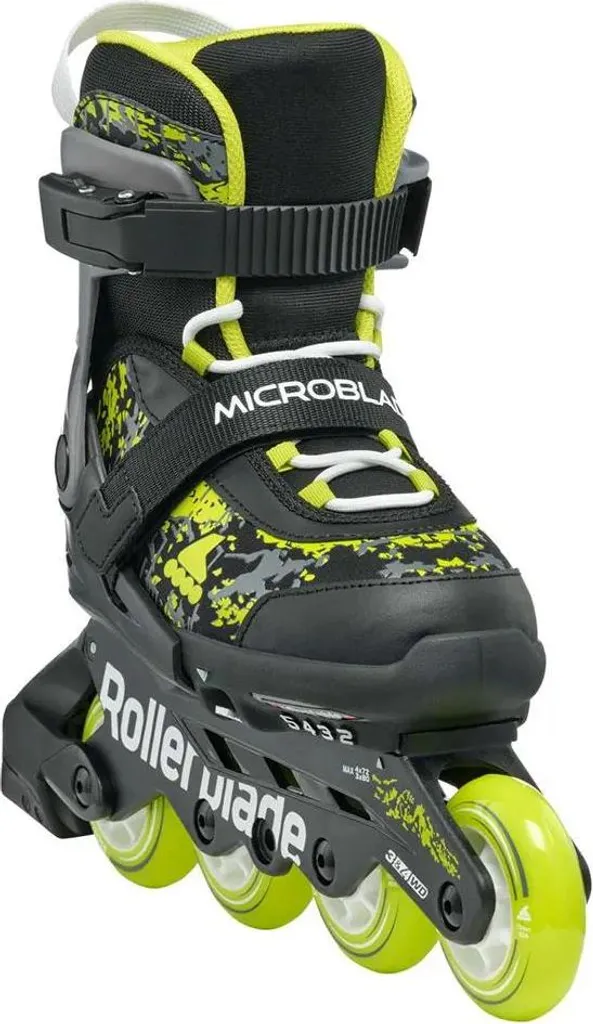 Rollerblade Microblade SL Roller Enfant Réglable Noir Citron Vert 33,5 - 5