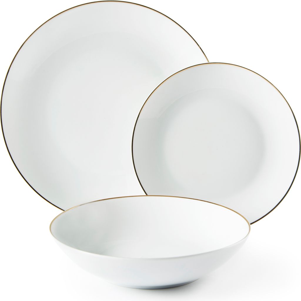 Excelsa Set de vaisselle 18 pièces Golden Porcelaine Blanc Image du produit 