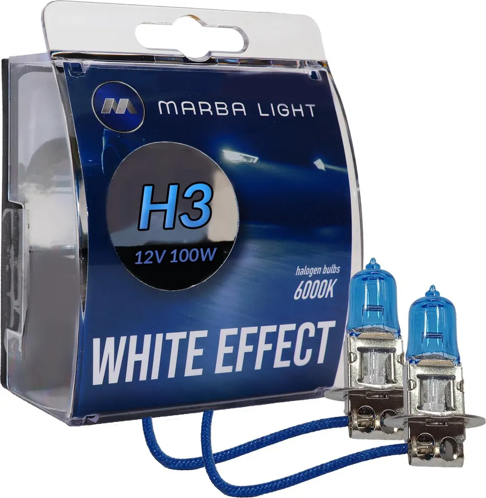 Lampade H3 Marba 12V 100W Effetto Bianco: Illumina la Notte come in Gara