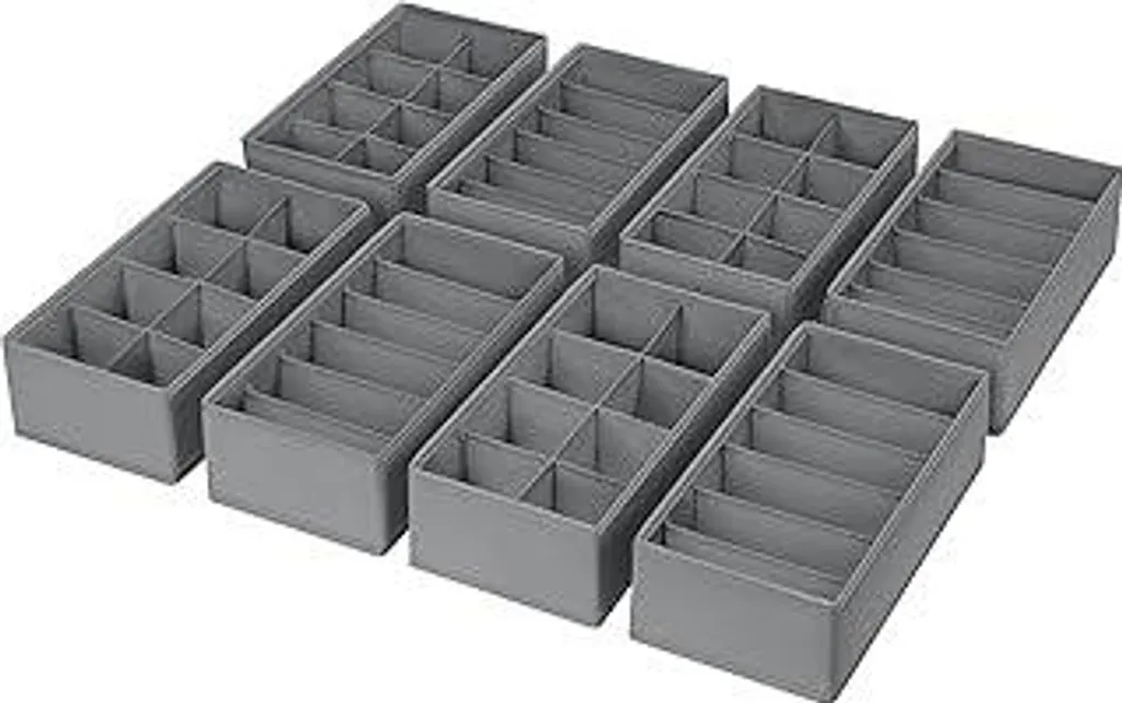 DIMJ Set 8 Organizer Cassetti Pax Grigio Scuro - Sistema Salvaspazio