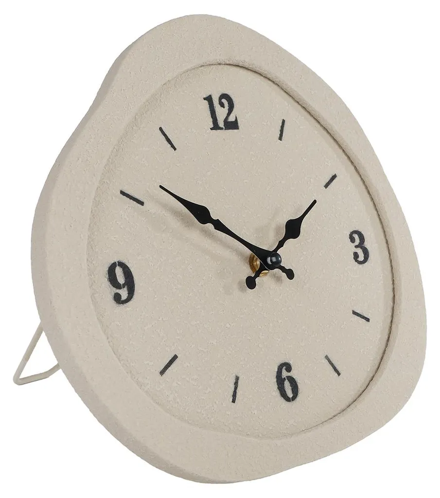 Horloge murale lisible en métal crème Van Manen pour petit espace