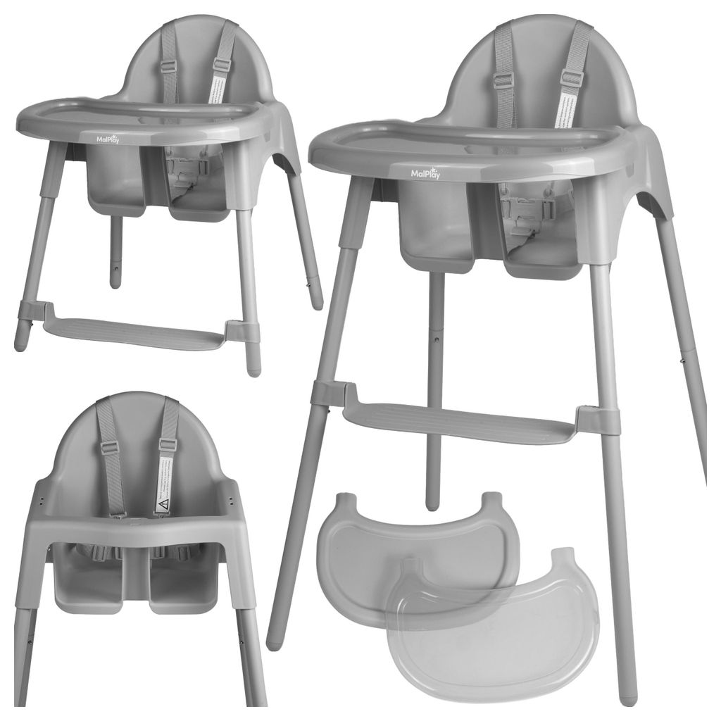 Seggiolone per bambini Malplay, 2 in 1, con vassoio Immagine del prodotto 