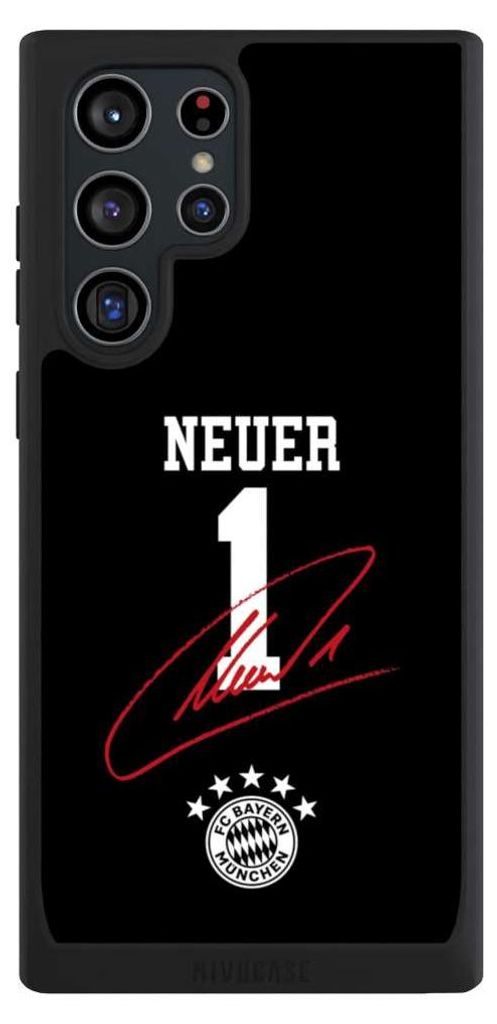 NIVOCASE Handyhülle für Samsung Galaxy S22 Ultra Hülle NIVOpure Case Schwarz FC Bayern München FCB Manuel Neuer