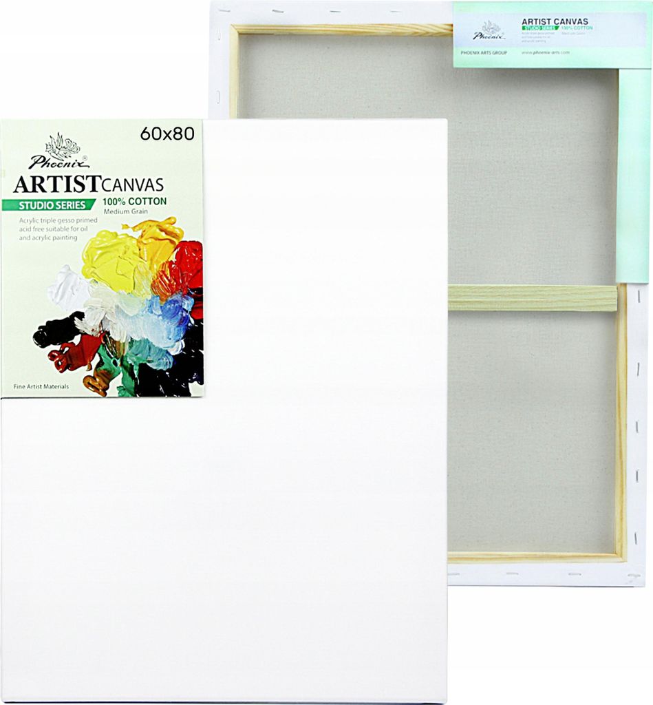 Malerleinwand 60x80 cm Baumwoll-Leinwand Phoenix-Keilrahmen Produktbild 