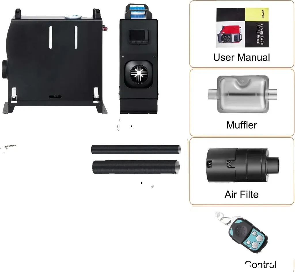Chauffage à air diesel 8KW avec interrupteur LCD noir haute précision