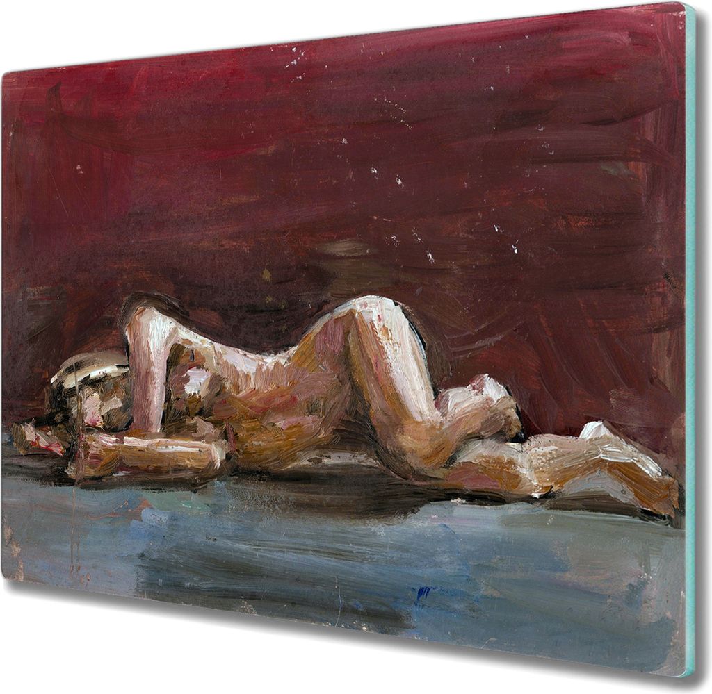 Coloray Hackbrett Kochplattenabdeckung Herdabdeckplatte 60x52 cm Schneidebrett Küchenbrett - weibliche Anatomie