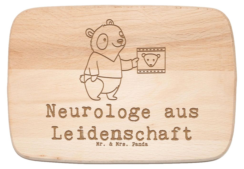 Mr. & Mrs. Panda Holzschneidebrett Neurologe Leidenschaft - Transparent - Geschenk, Lustig, Beruf, Holzbrettchen, vesperbrettchen, Holzbrett, Spruc...