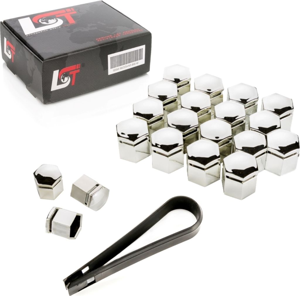 20x Radschrauben Kappen Set 17mm chromfarben für JAGUAR DAIMLER MAYBACH MERCEDES