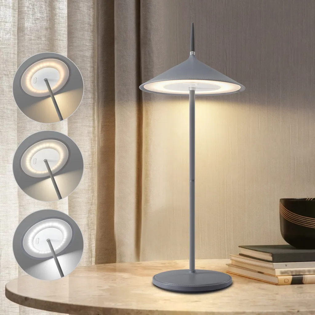Lampe Extérieure Nomade pour Balcon et Camping Grise USB Dimmable