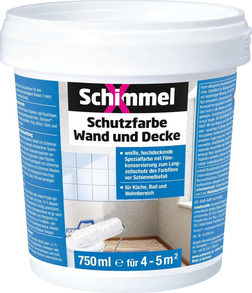 Schutzfarbe Wand und Decke 750 ml | hochdeckende Produktbild 
