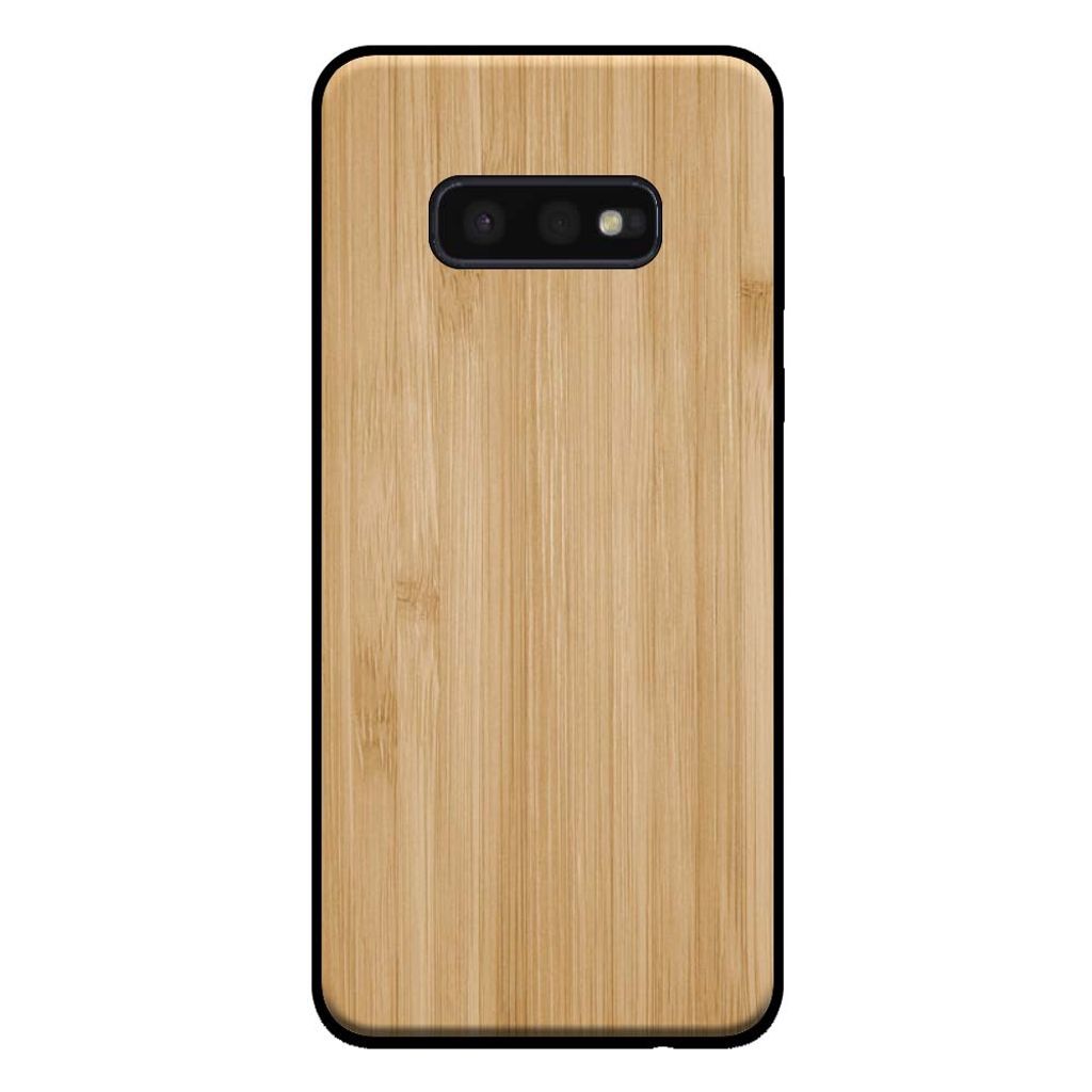 Smartphonica Handyhülle für Samsung Galaxy S10E mit Holzoptik - Rückwand Bambus Kunstholzhülle - Braun