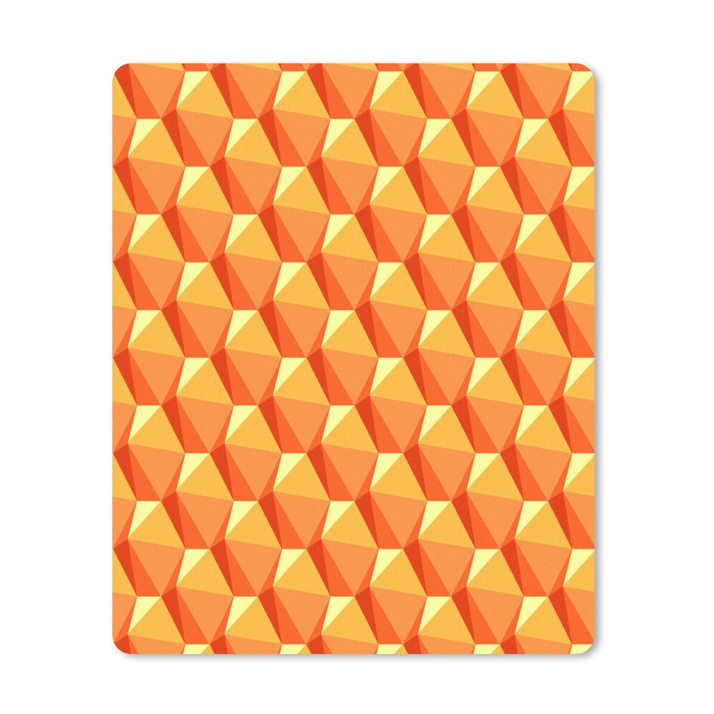 MuchoWow Mauspad Mousepad Orange - Muster - 3D 19x23 cm - Mousepads - Maus Mat - Pad - Mausunterlage - Mauspads - Spielen