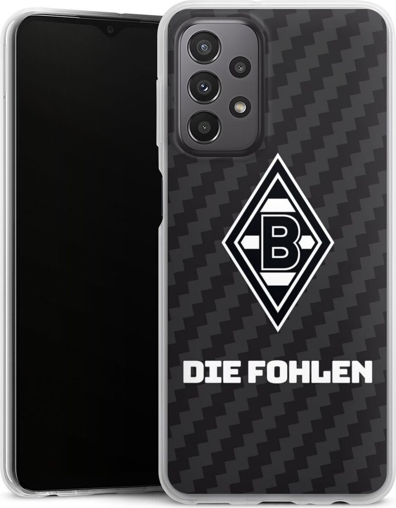 DeinDesign Slim Hülle für Samsung Galaxy A23 5G Silikon Case Ultra Dünn Handyhülle Borussia Mönchengladbach Carbon Gladbach