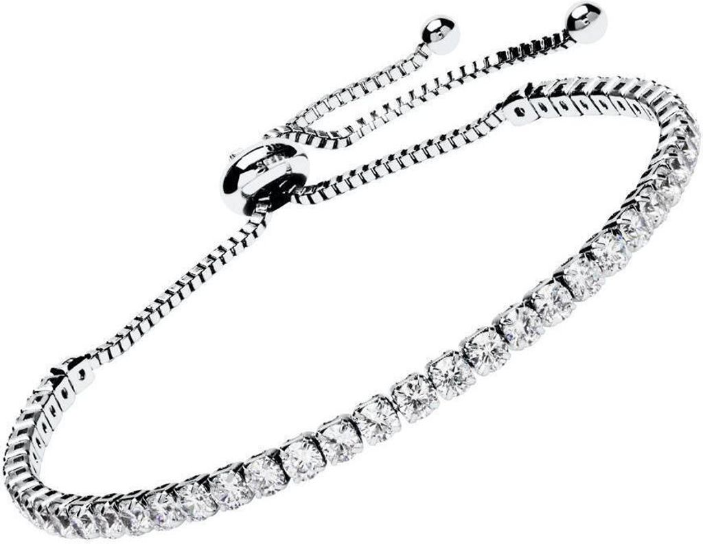 Tennisarmband mit funkelnden Zirkonia in Silber B5234