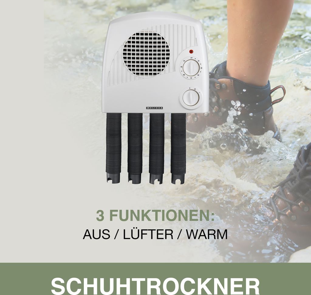 Melissa 16540012 - Schuhtrockner mit vier Schläuchen, 350W, Produktbild 2